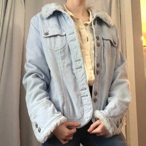 Pastel blue corduroy jacket with lining